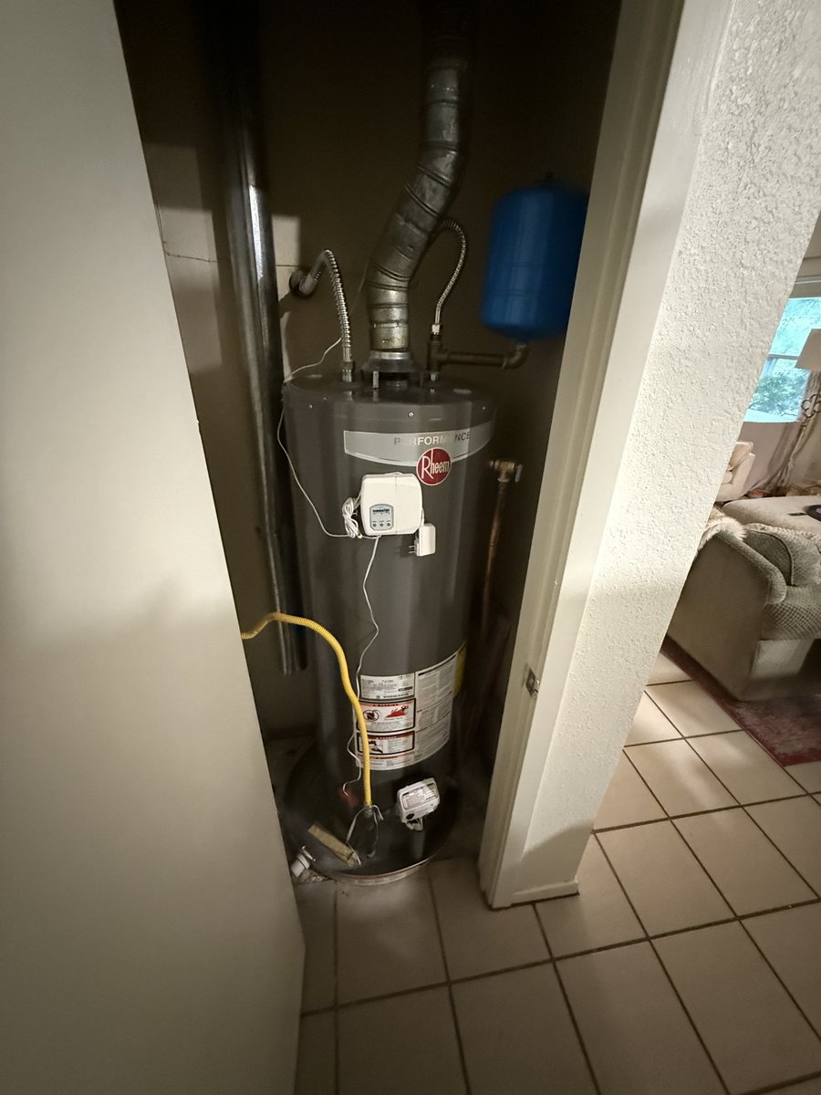Completed tank water heater installation