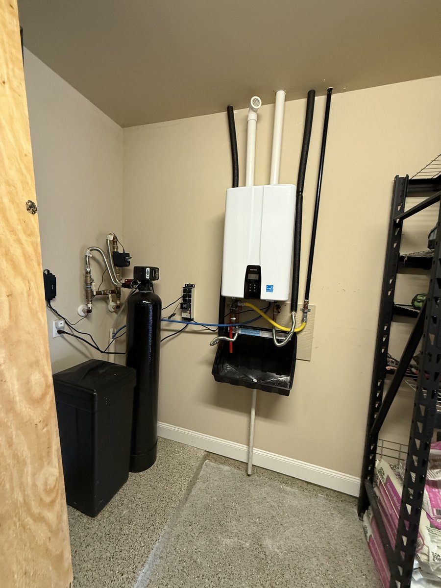 Completed tankless water heater installation