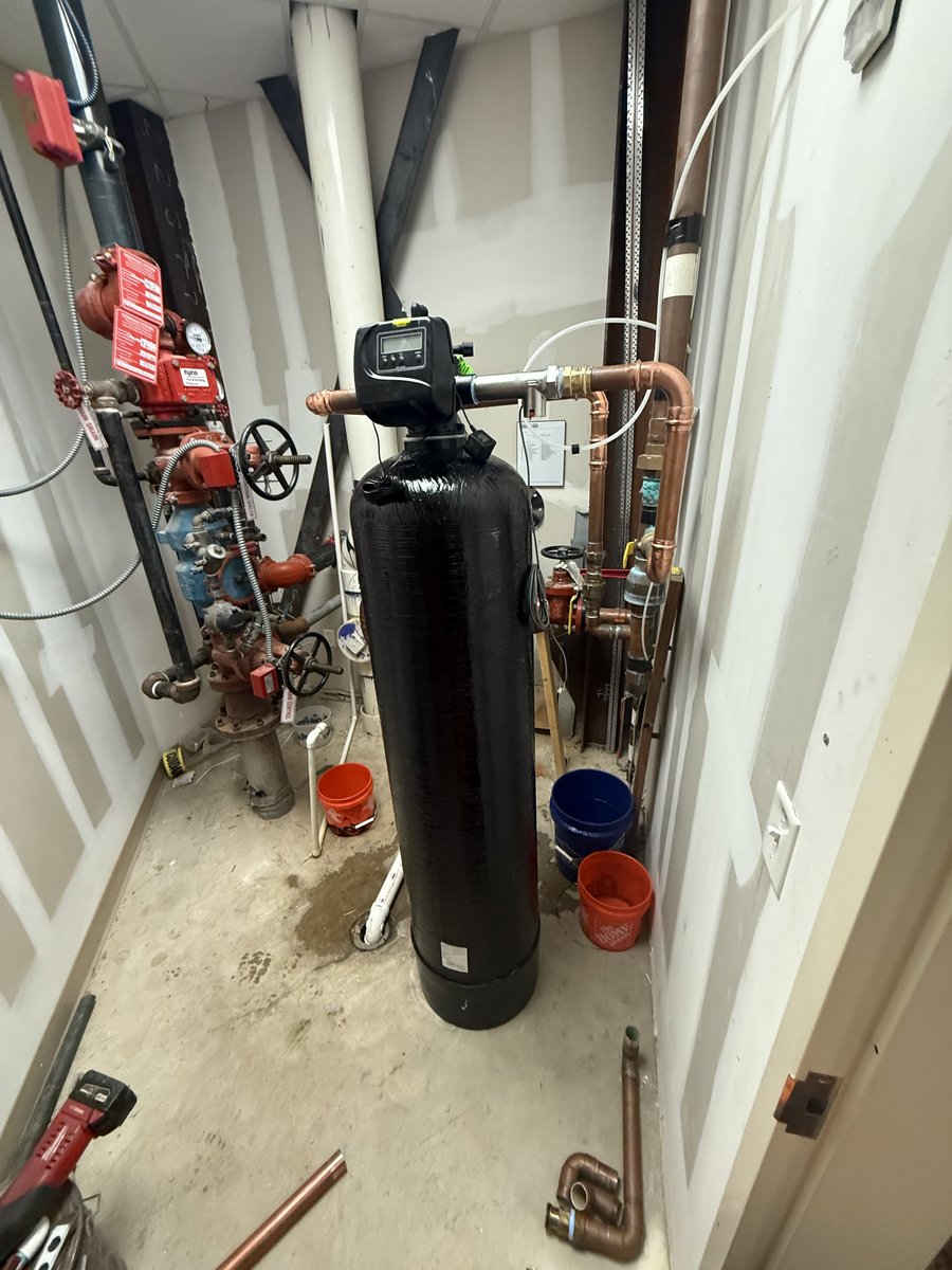Installed whole-home water filtration system