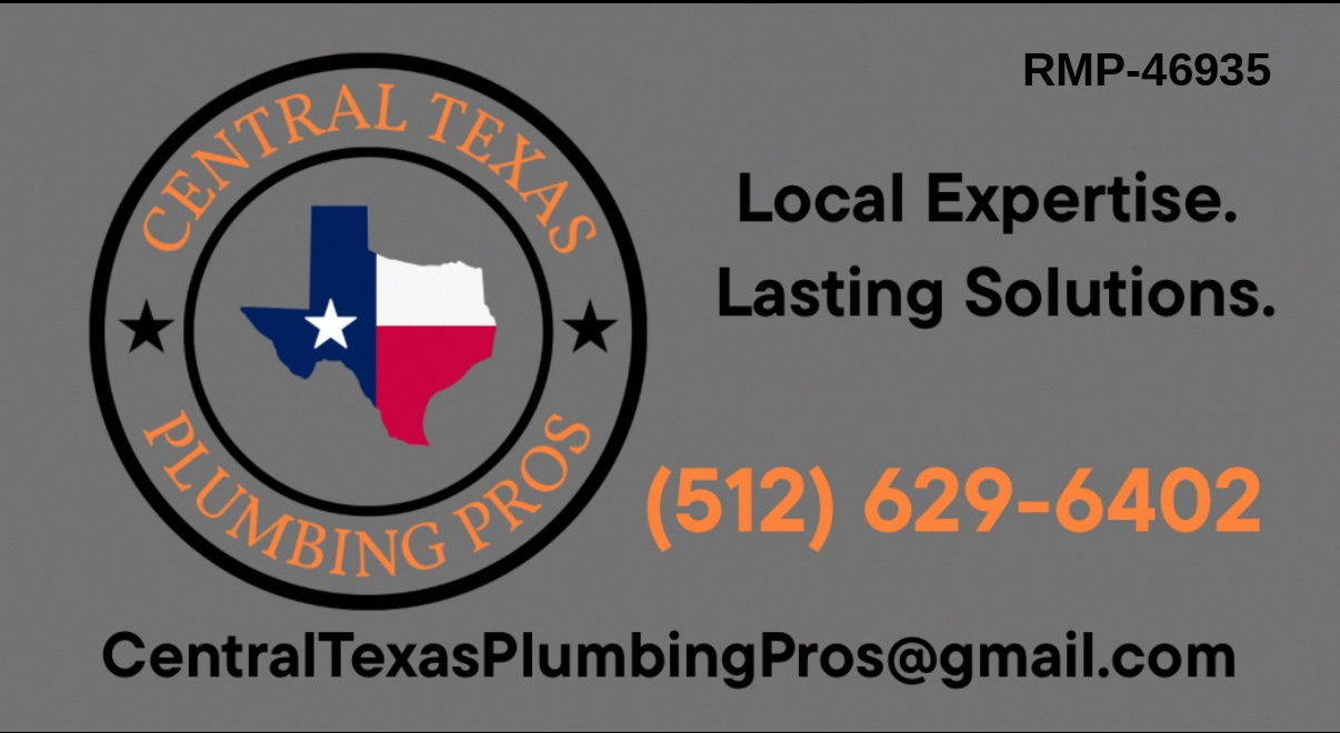 Central Texas Plumbing Pros company mark, phone number and Texas Master Plumber license